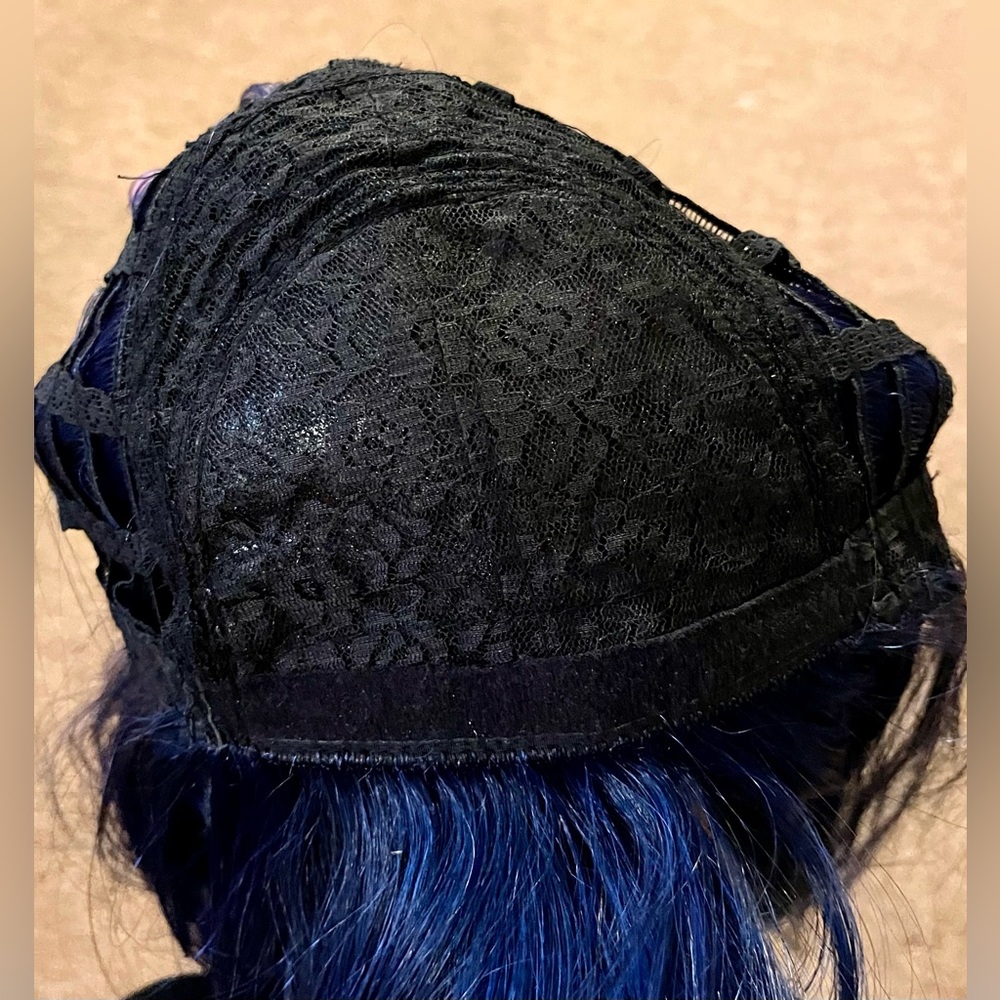 Blue Black Fusion Medium Length Wig - Picture 7 of 7